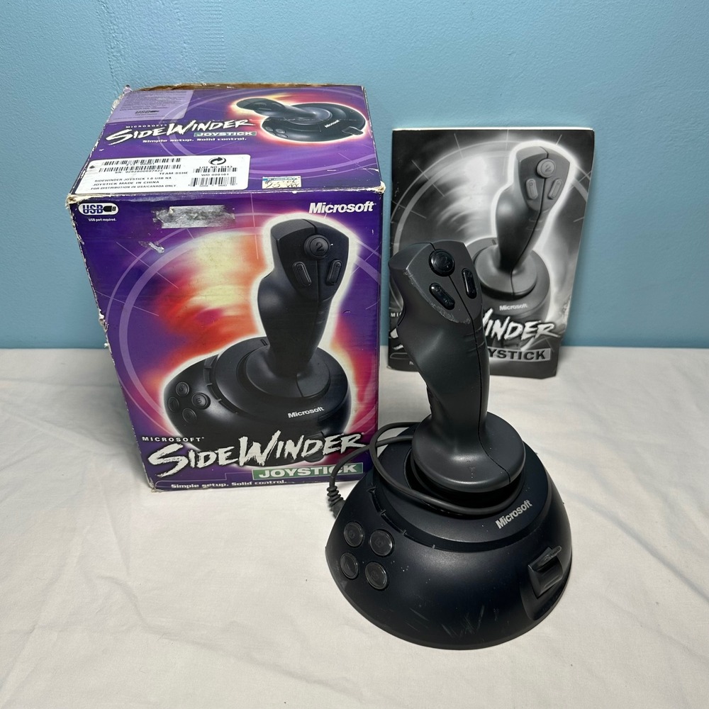 Microsoft SideWinder Joystick 1.0 USB PC Flight Controller Box Manual